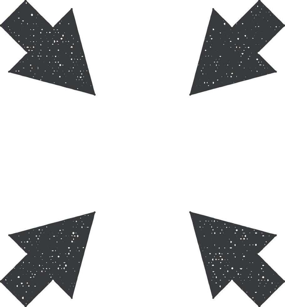 Arrow, size vector icon illustration with stamp effect