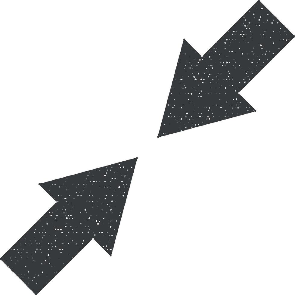 Arrow, size vector icon illustration with stamp effect