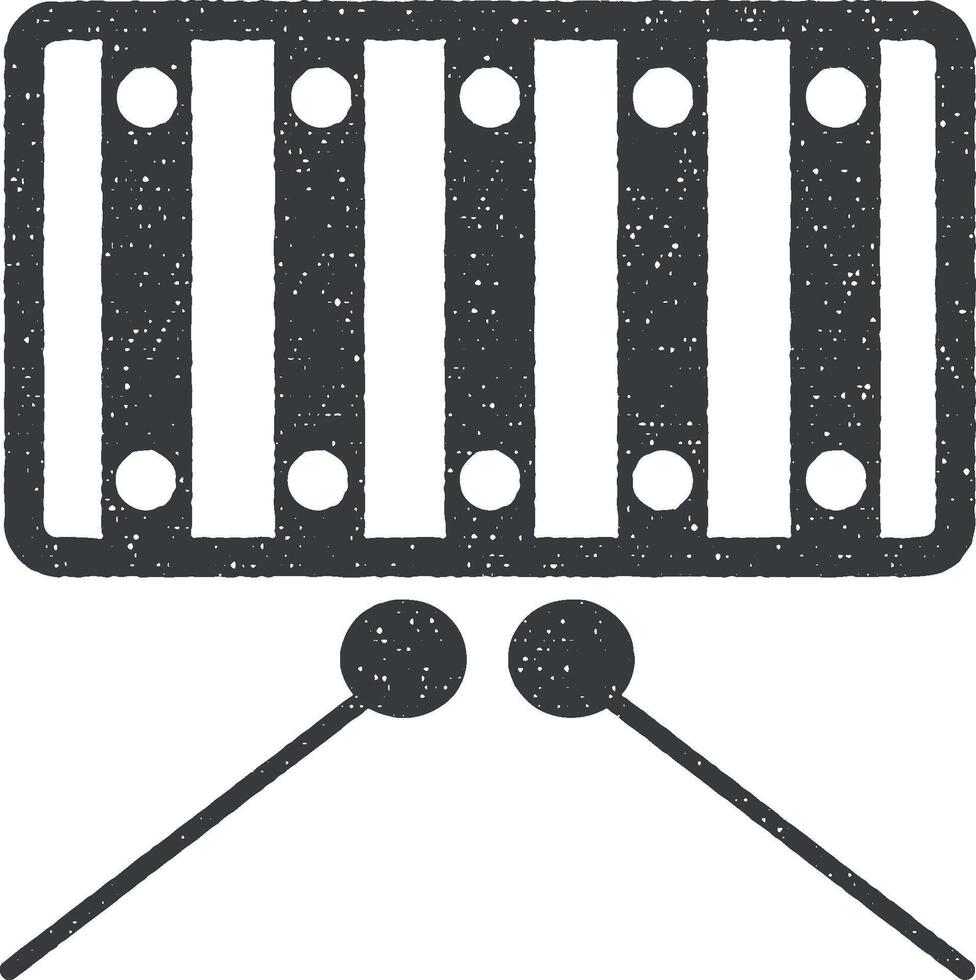 bebé vibráfono marimba vector icono ilustración con sello efecto