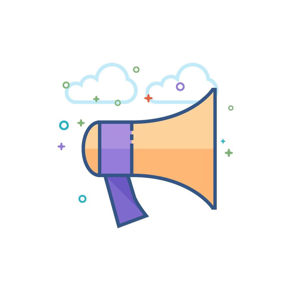 Loudspeaker icon flat color style vector illustration