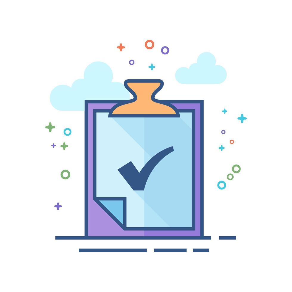 Check mark icon flat color style vector illustration