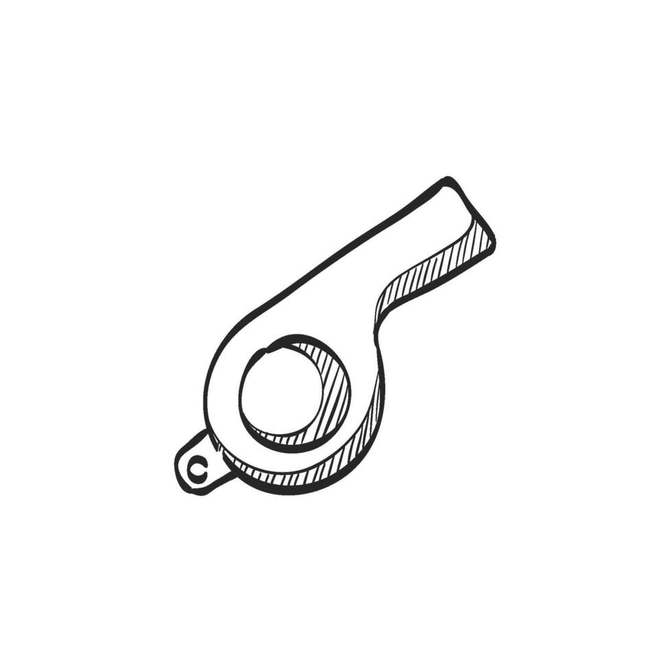 Hand drawn sketch icon whistle vector