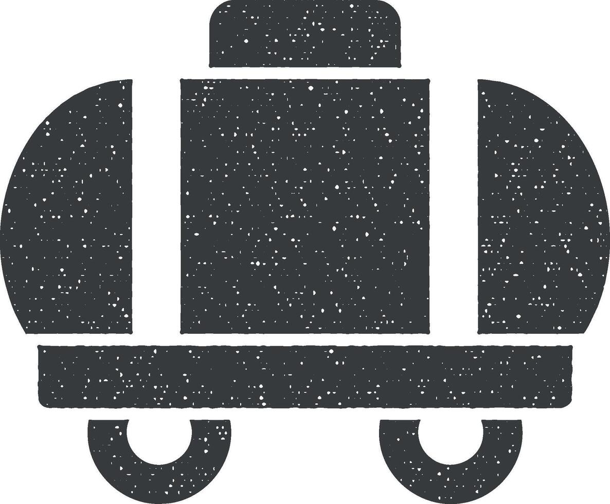 ferrocarril, tanque vector icono ilustración con sello efecto