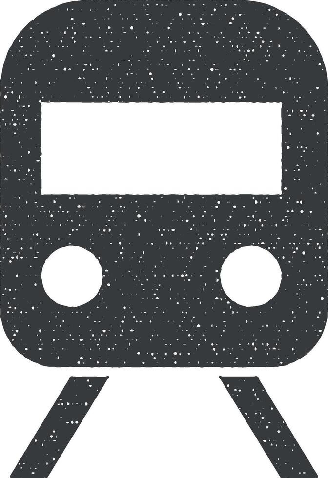 Railway, subway, train vector icon illustration with stamp effect