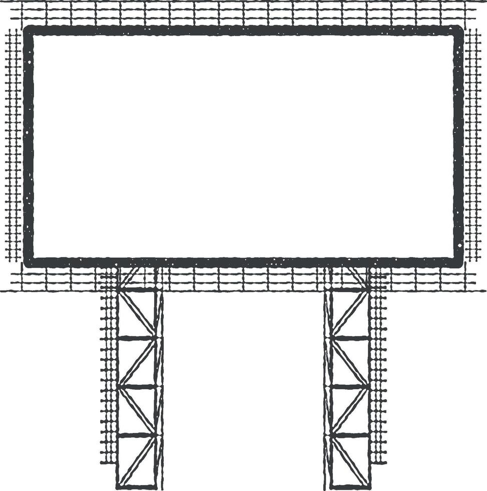 steel structure billboard vector icon illustration with stamp effect