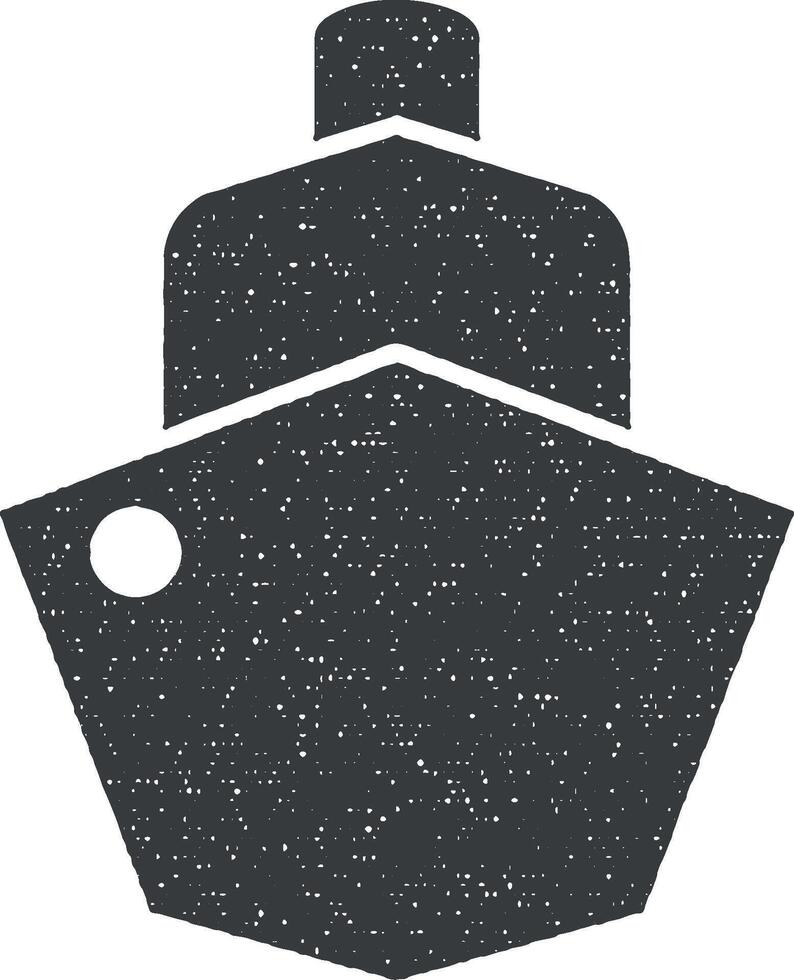 Ship, steamship, vessel vector icon illustration with stamp effect