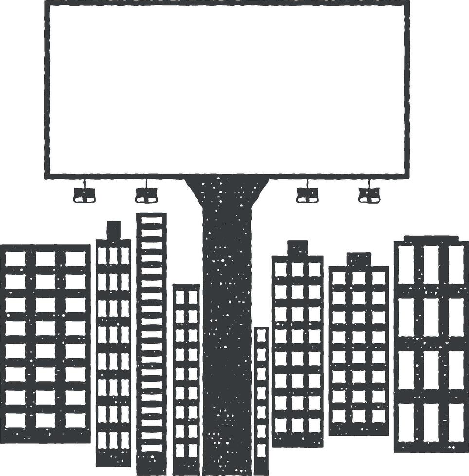 ciudad ligero publicidad cartelera vector icono ilustración con sello efecto