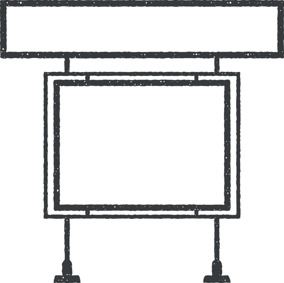 letrero, cartelera vector icono ilustración con sello efecto