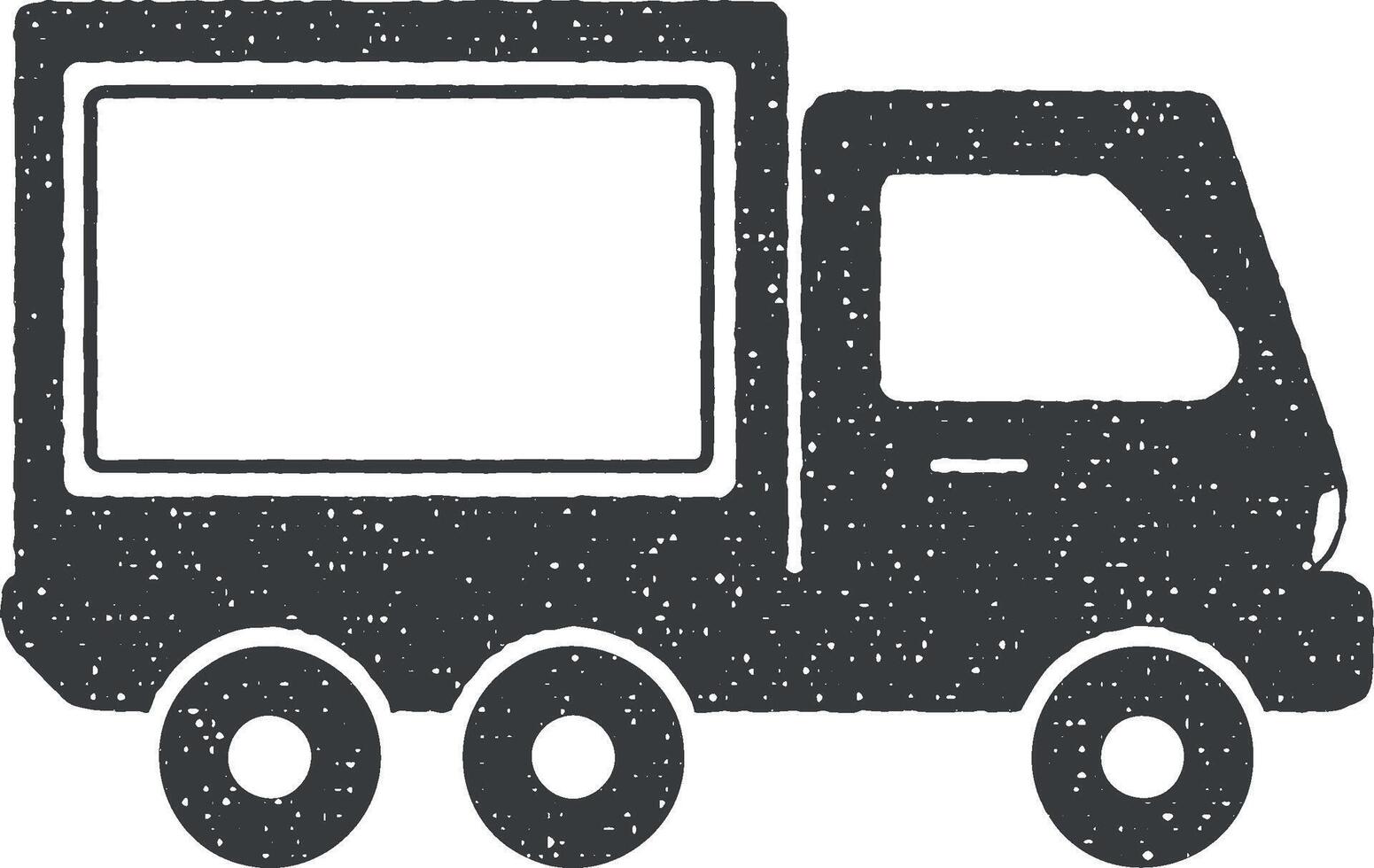 truck, billboard vector icon illustration with stamp effect