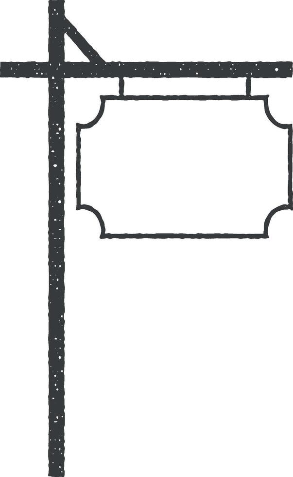 outdoor city advertising billboard vector icon illustration with stamp effect