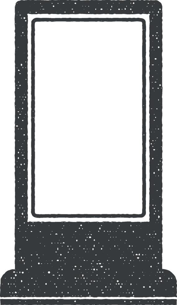 billboard standing in a street vector icon illustration with stamp effect