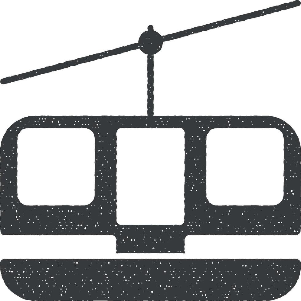 Funicular , Cable Car vector icon illustration with stamp effect