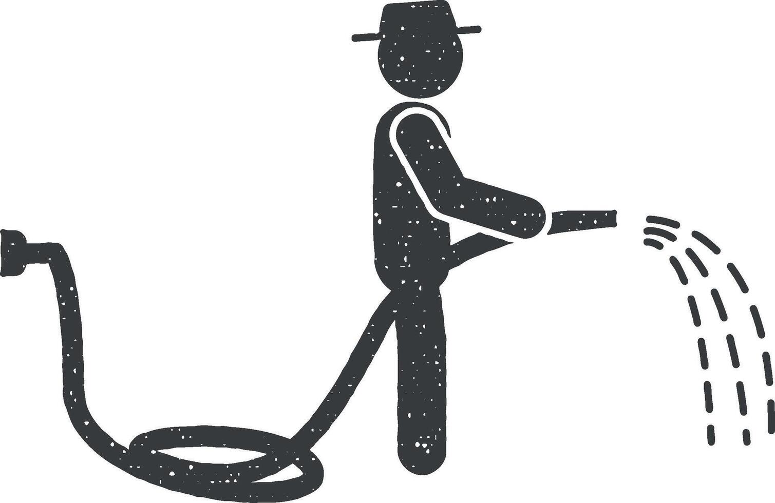 man hose vector icon illustration with stamp effect