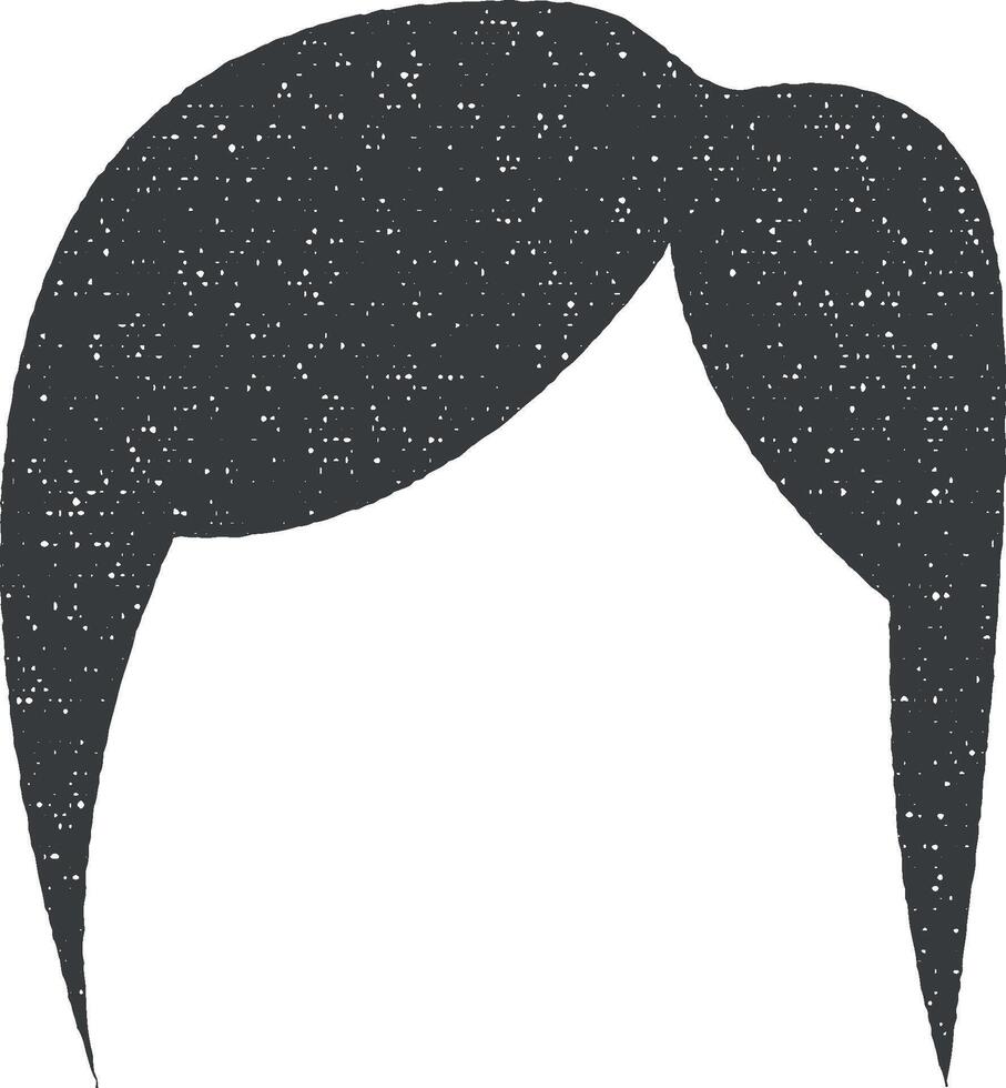 cabello, mujer, Corte de pelo corto vector icono ilustración con sello efecto