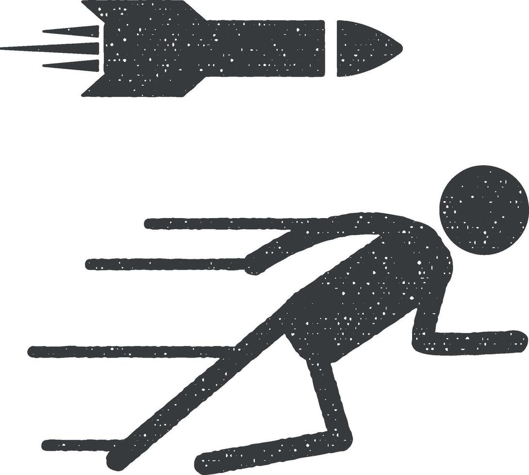 bullet man vector icon illustration with stamp effect