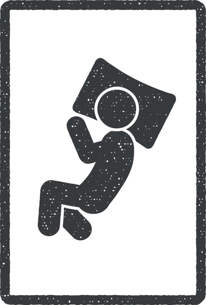 man embryo posture vector icon illustration with stamp effect