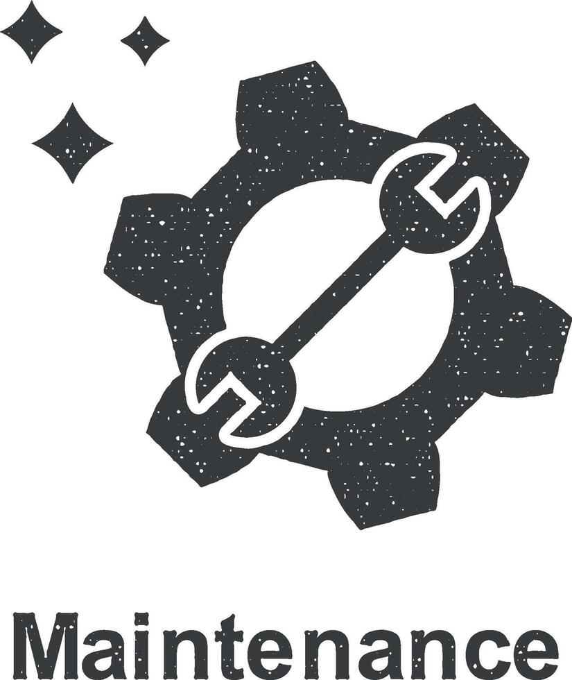 Online marketing, maintenance vector icon illustration with stamp effect