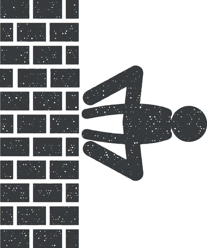 walking on walls man vector icon illustration with stamp effect