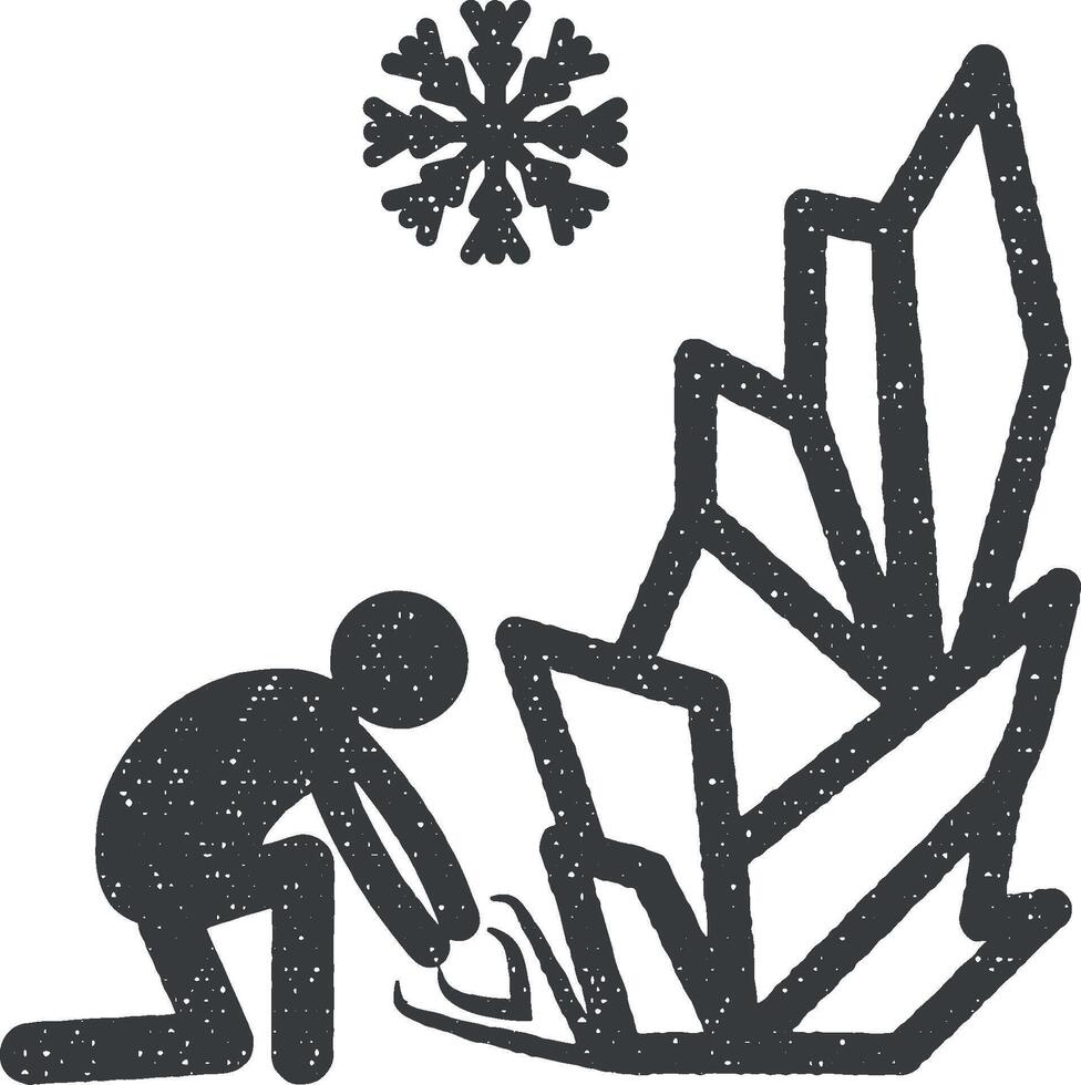 ice man vector icon illustration with stamp effect
