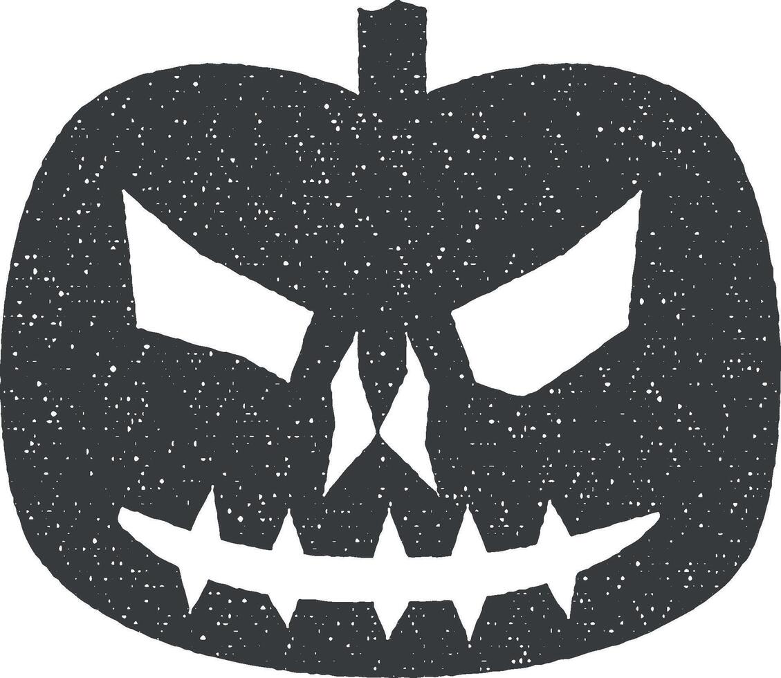 calabaza Víspera de Todos los Santos silueta vector icono ilustración con sello efecto