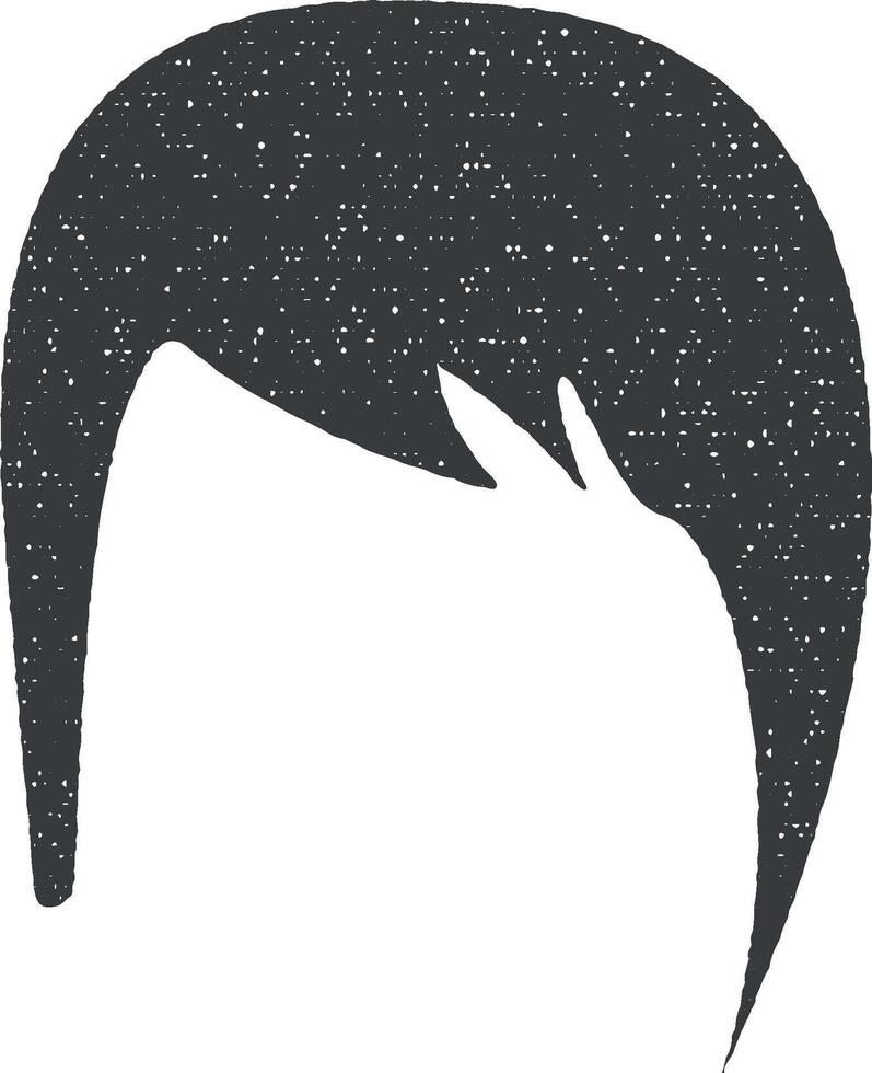 cabello, mujer, Corte de pelo corto vector icono ilustración con sello efecto