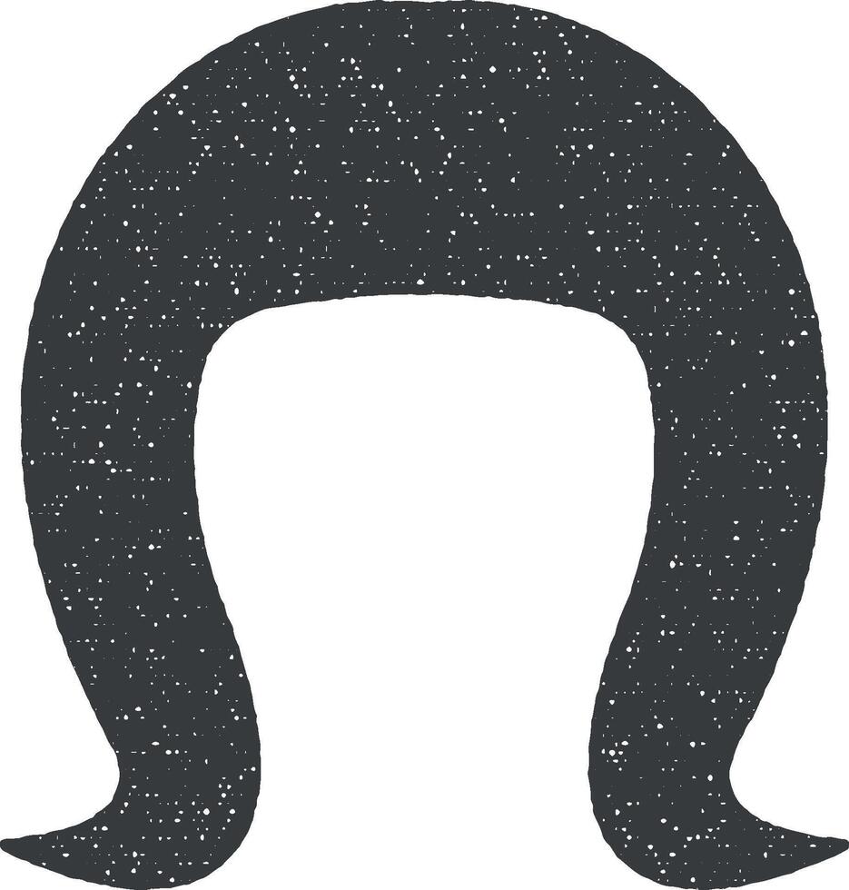 cabello, mujer, Corte de pelo, shoujou protagónico inicio vector icono ilustración con sello efecto