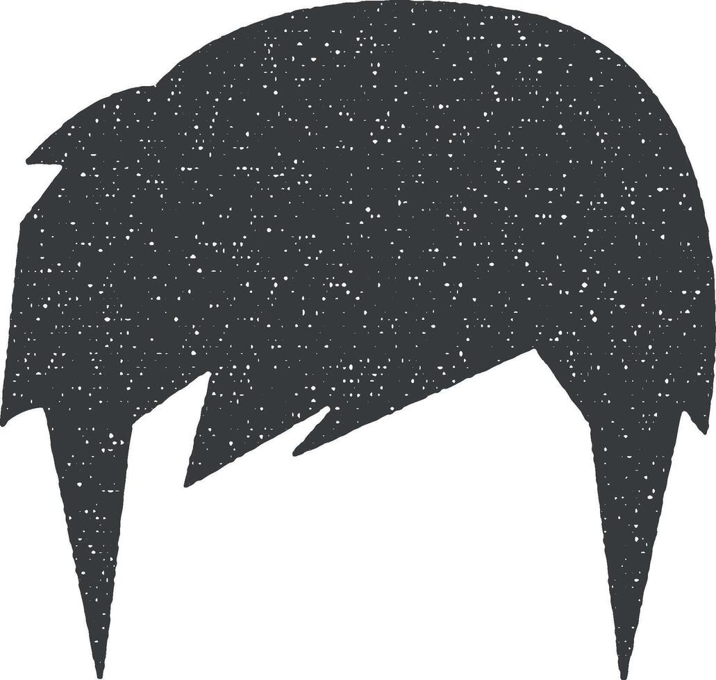 cabello, mujer, Corte de pelo pelusa vector icono ilustración con sello efecto