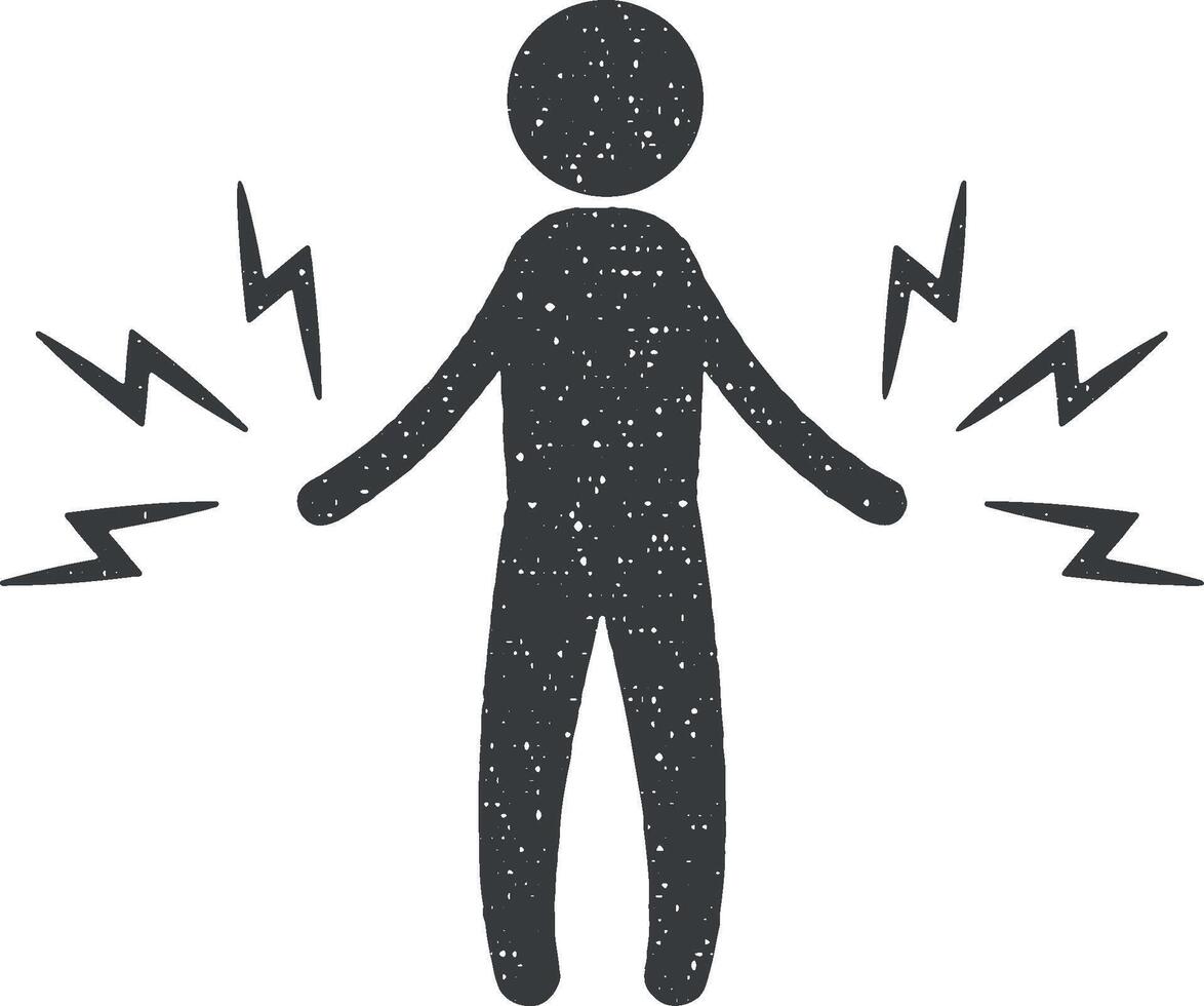 electricidad hombre vector icono ilustración con sello efecto