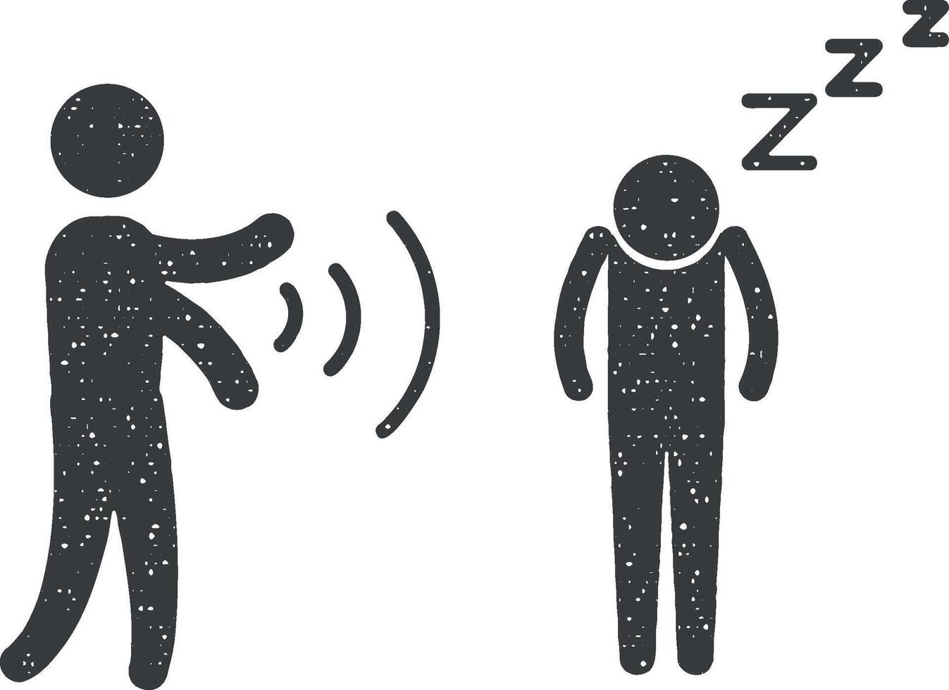 hypnosis man vector icon illustration with stamp effect