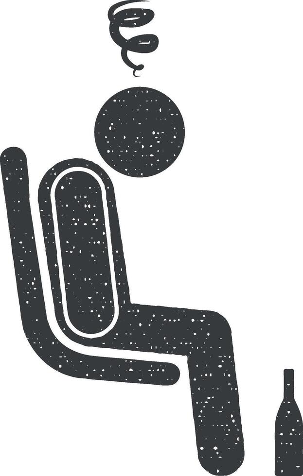 seating place for drunk vector icon illustration with stamp effect