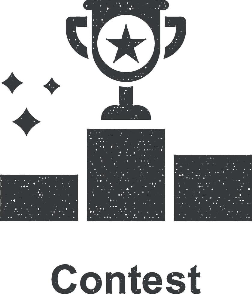 Online marketing, contest vector icon illustration with stamp effect
