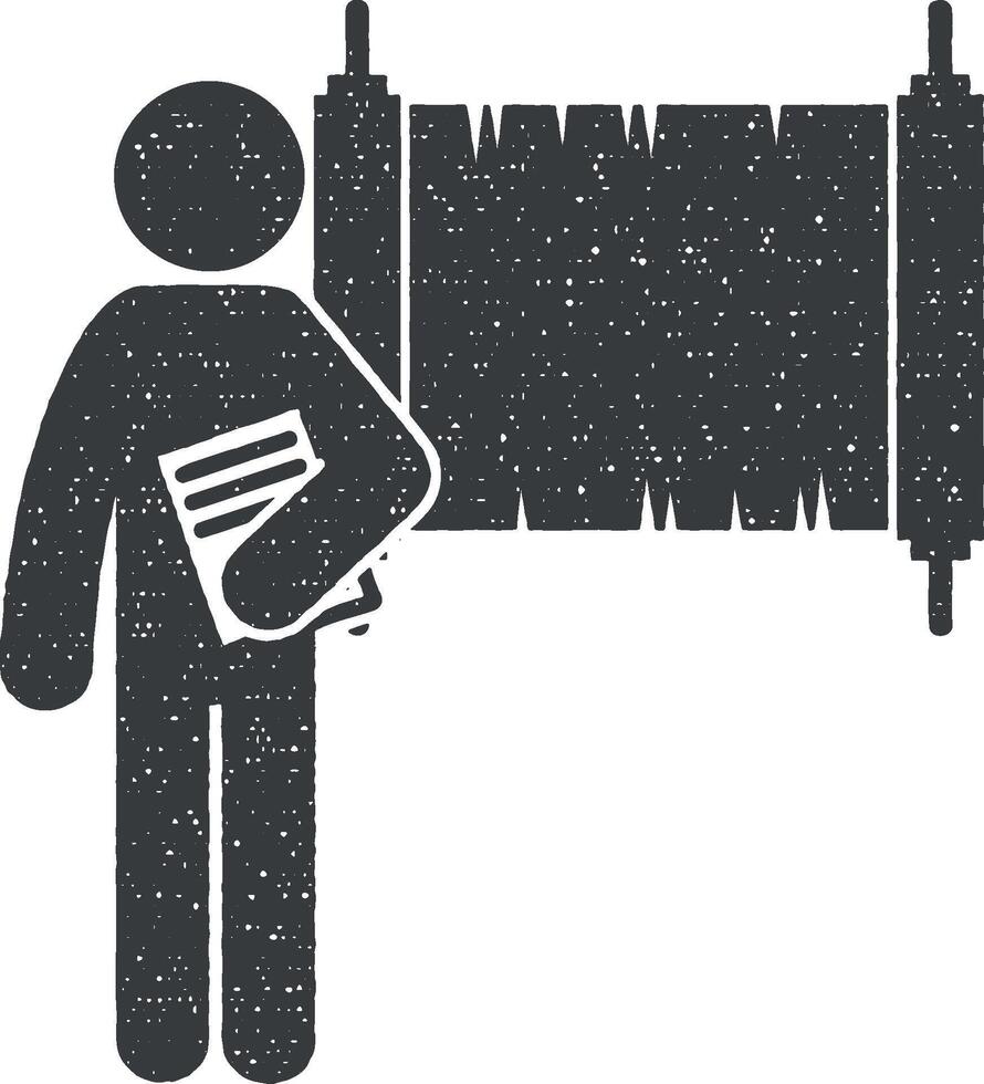 man with history degree vector icon illustration with stamp effect