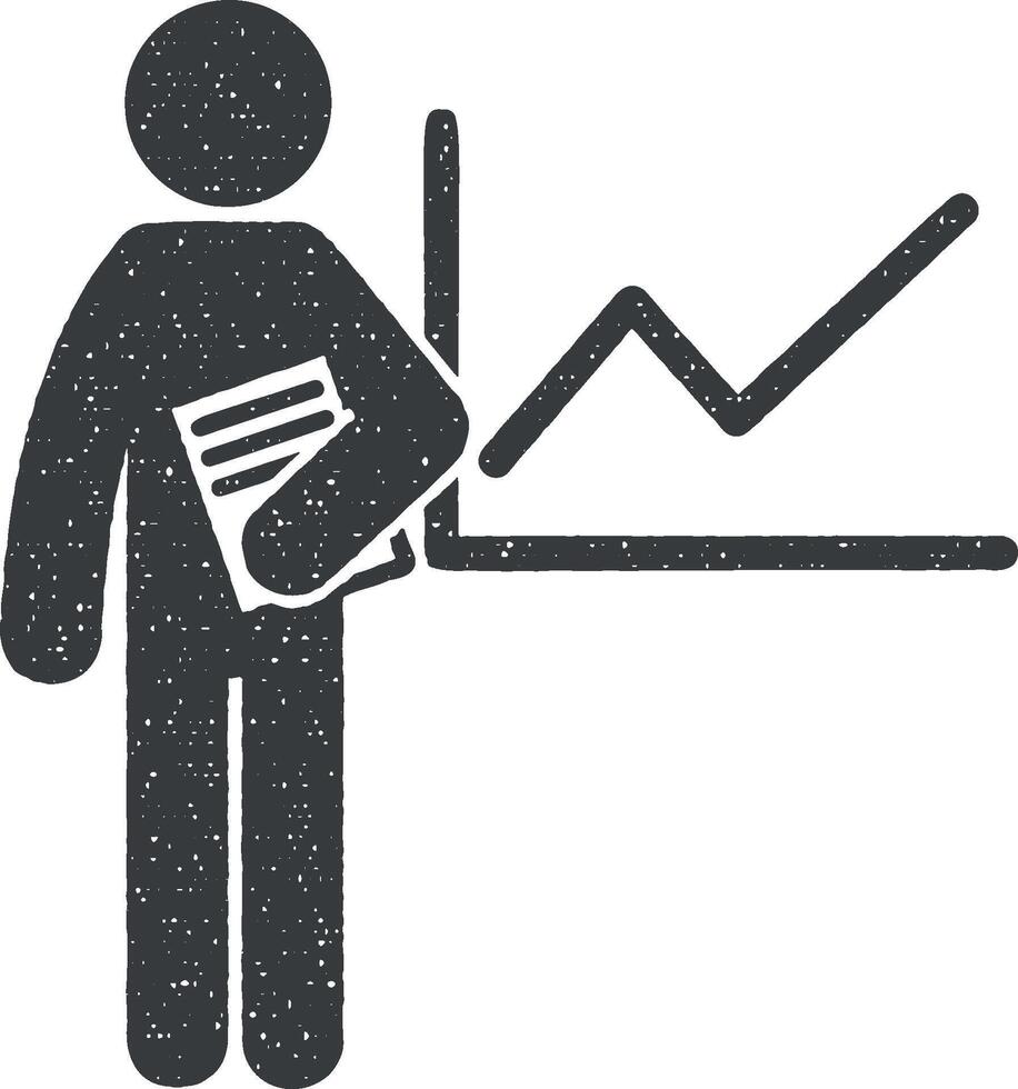 man with analysis degree vector icon illustration with stamp effect