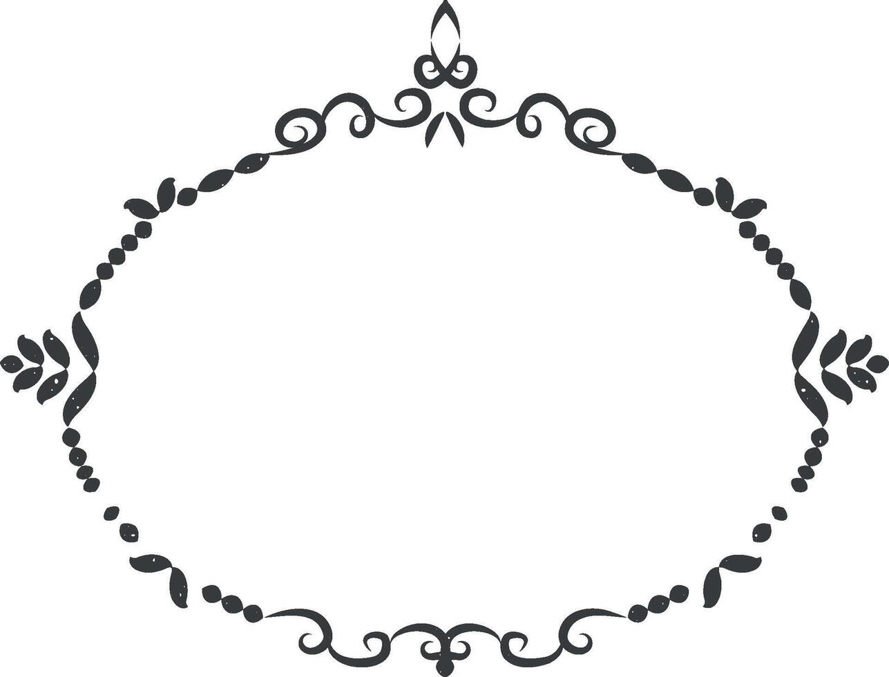 Beautiful round frame with wildflowers vector icon illustration with stamp effect