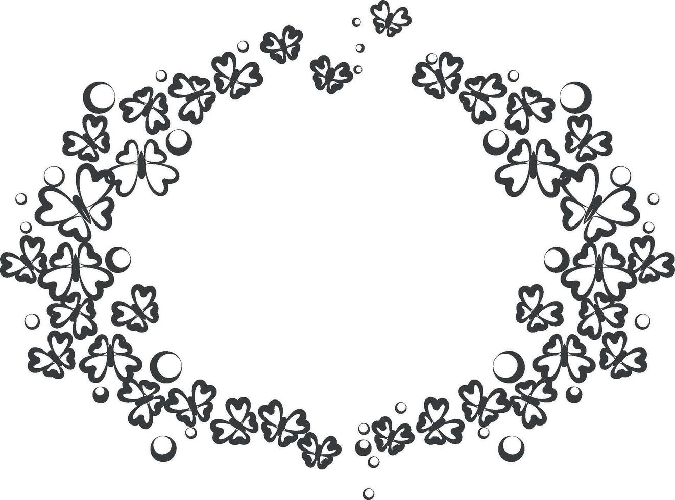 hermosa redondo marco con flores silvestres vector icono ilustración con sello efecto