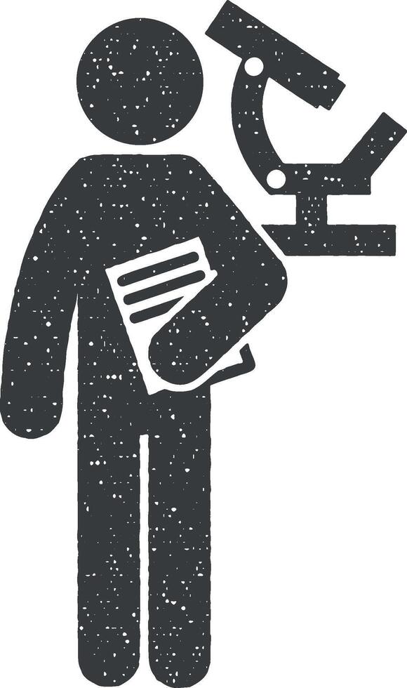 man with science degree vector icon illustration with stamp effect