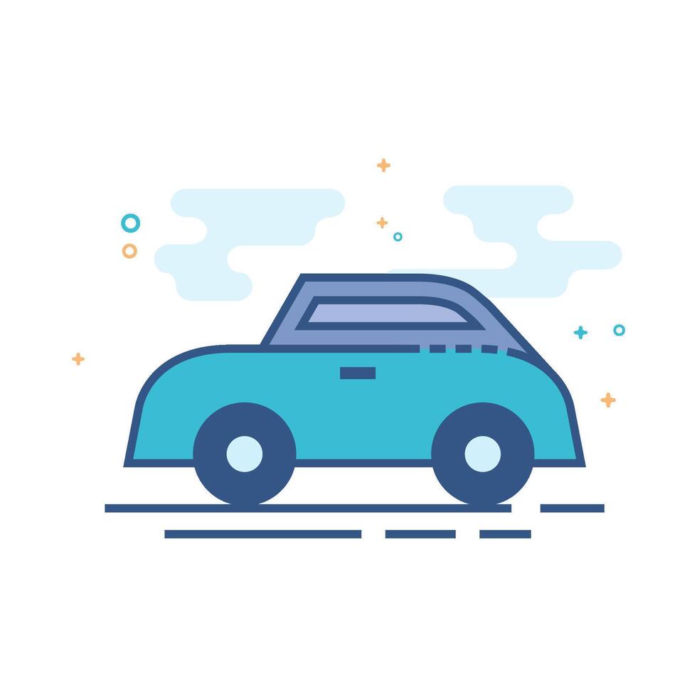 Small car icon in doodle sketch lines vector illustration