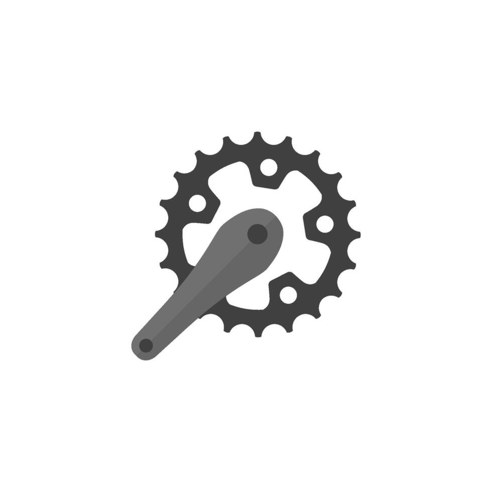 Bicycle crank set icon in flat color style. Bicycle cycling road race sport rotor pedal vector