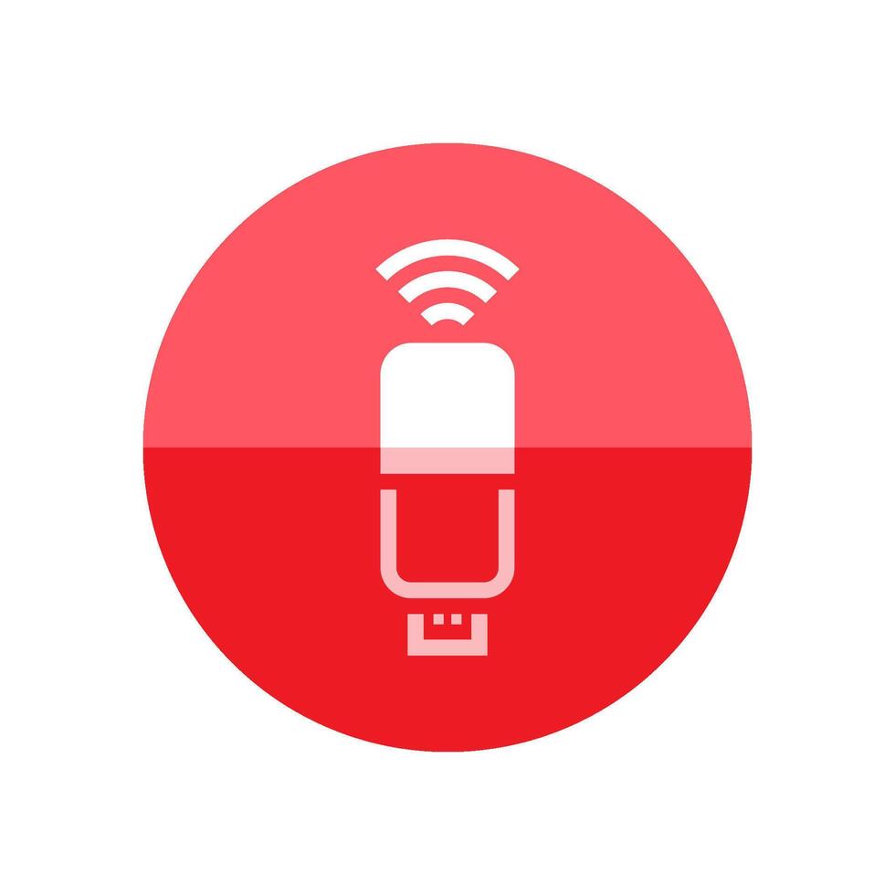 Modem icon in flat color circle style. Internet connection wireless vector