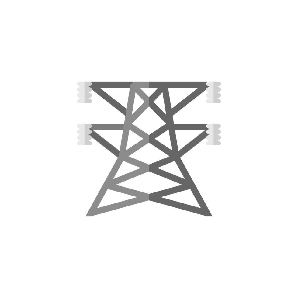 Pylon icon in flat color style. Electricity high voltage distribution energy vector