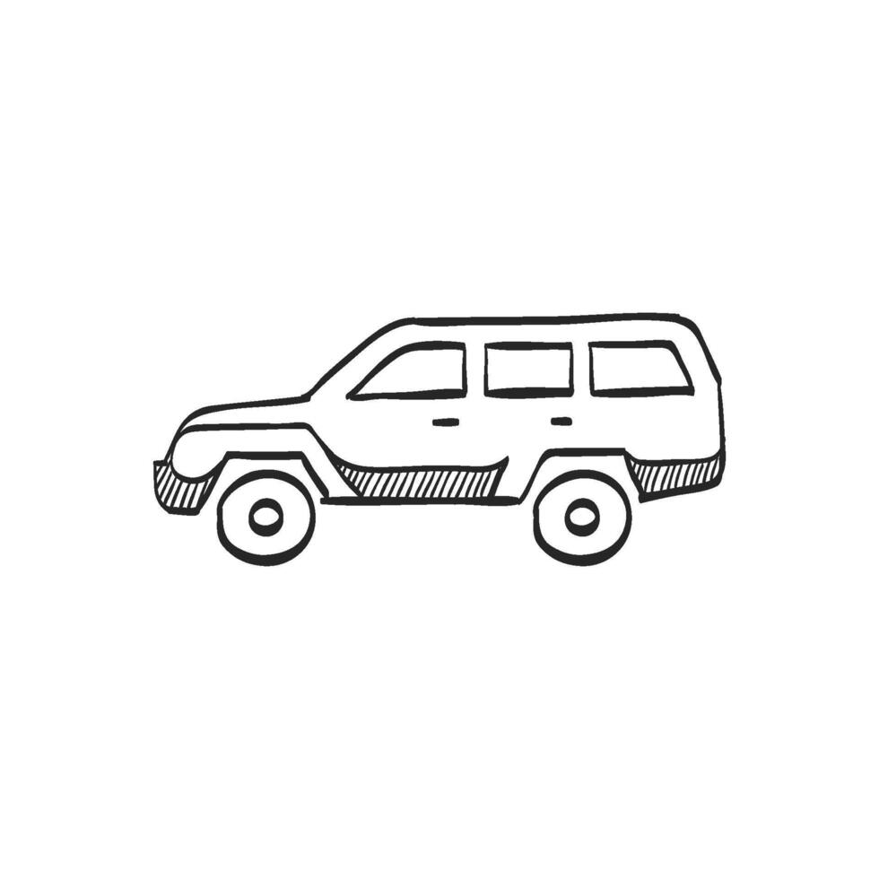 Hand drawn sketch icon military vehicle vector