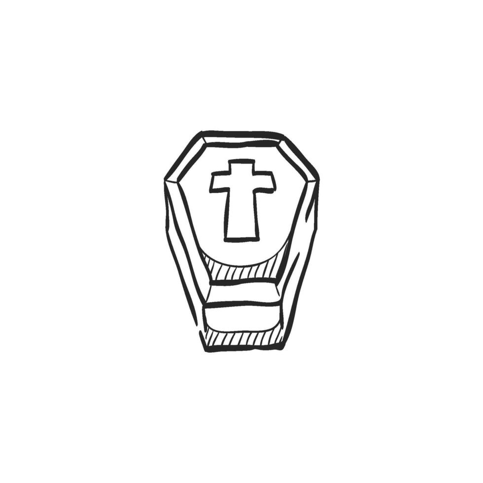 Hand drawn sketch icon coffin vector