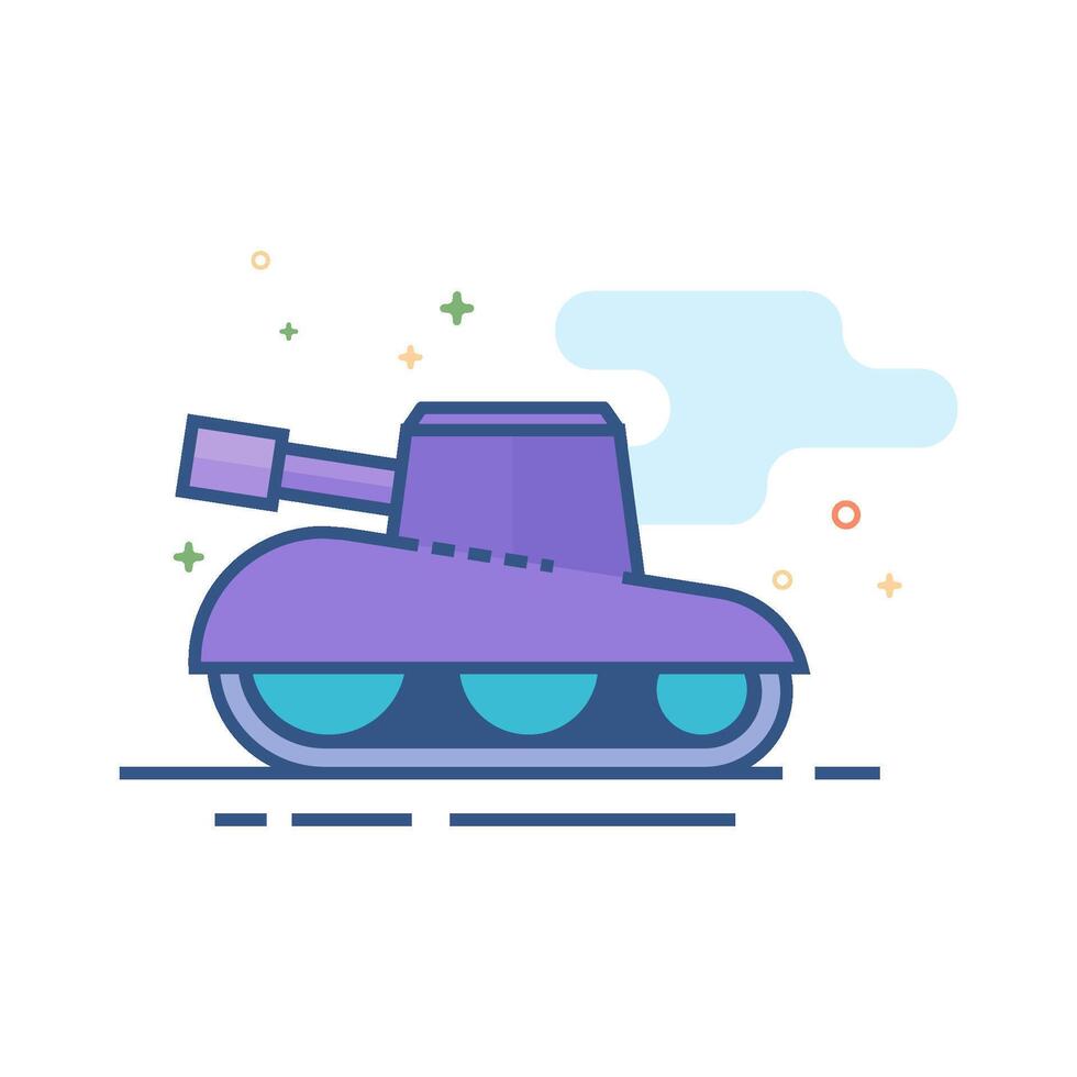 tanque icono plano color estilo vector ilustración