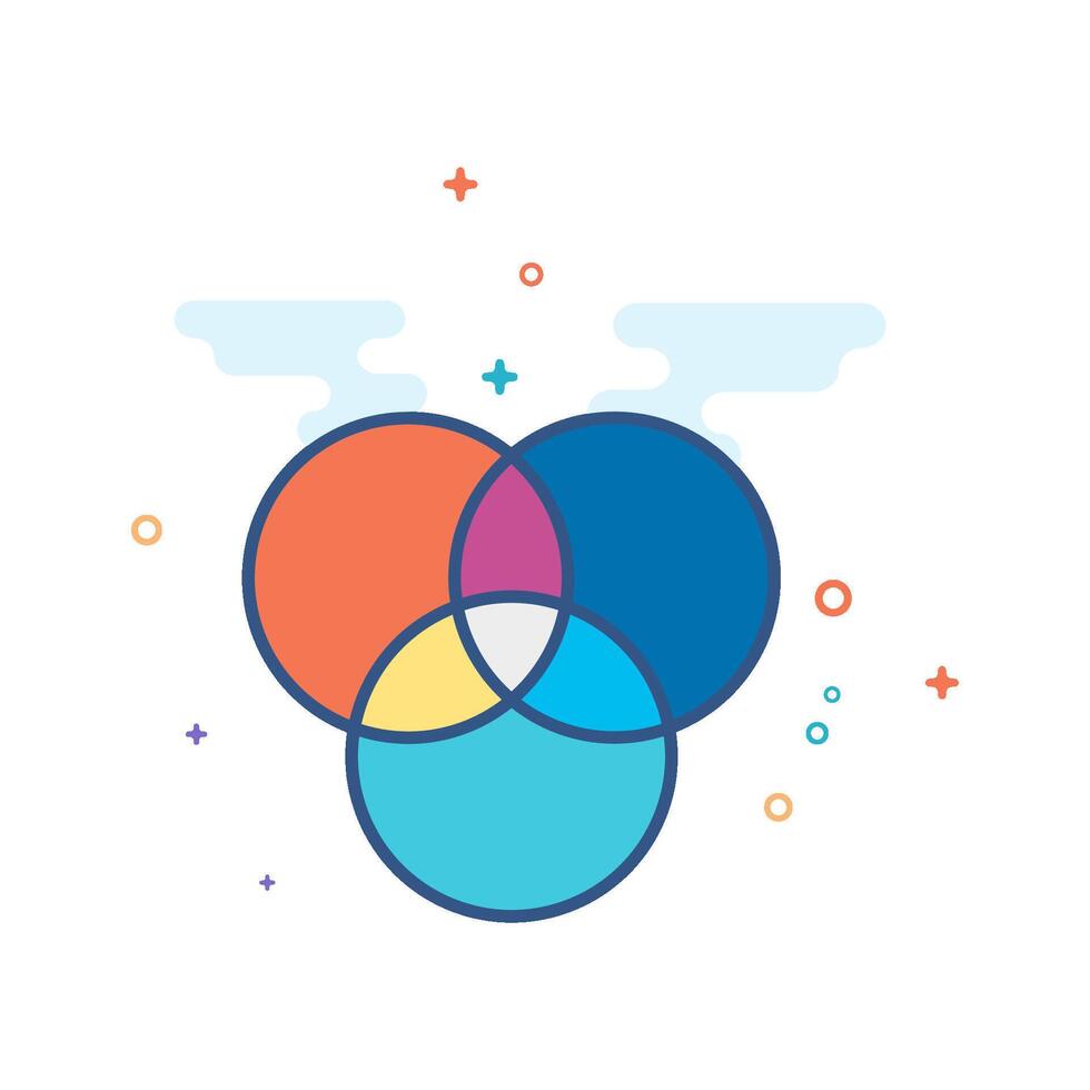 Color wheels icon flat color style vector illustration
