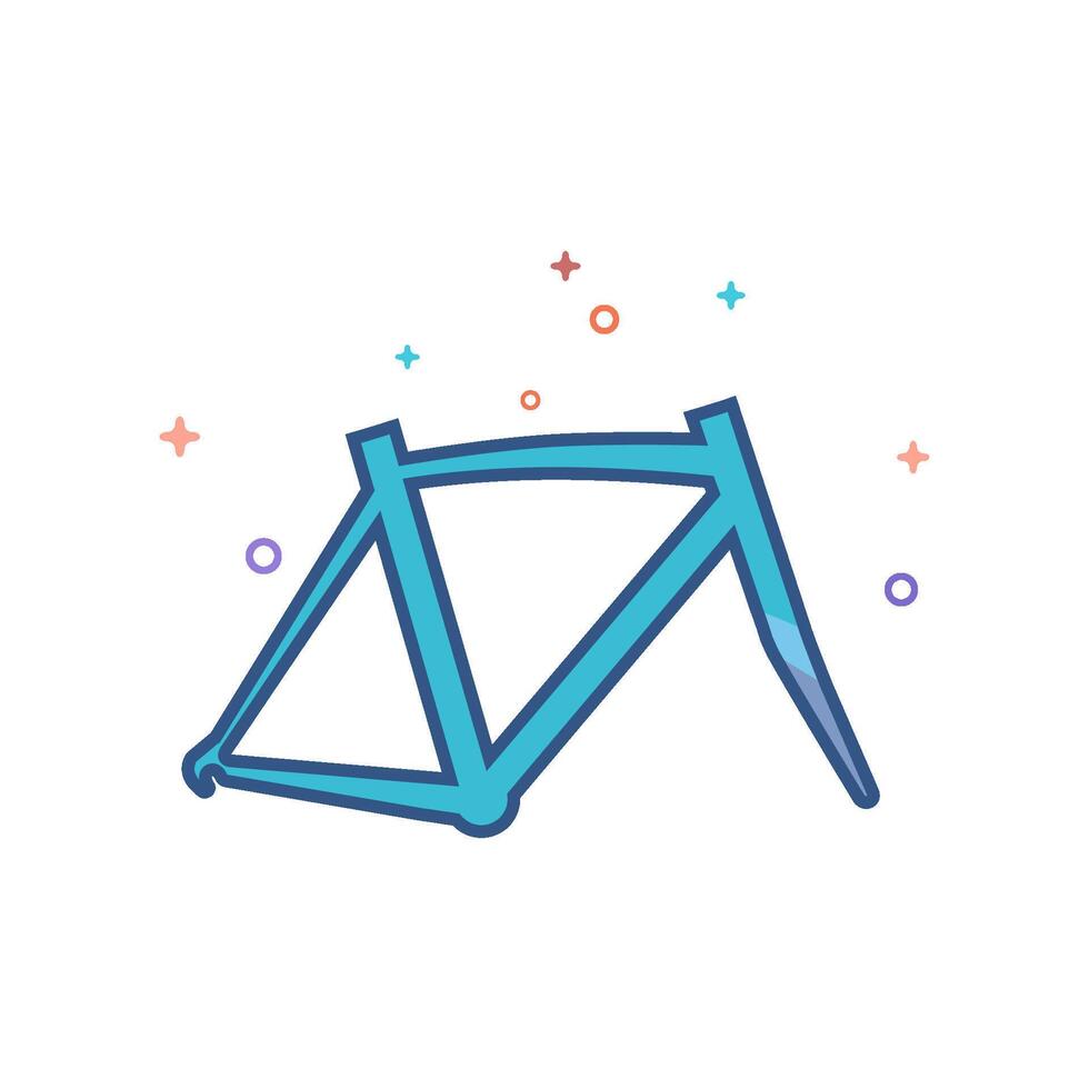 Bicycle frame icon flat color style vector illustration