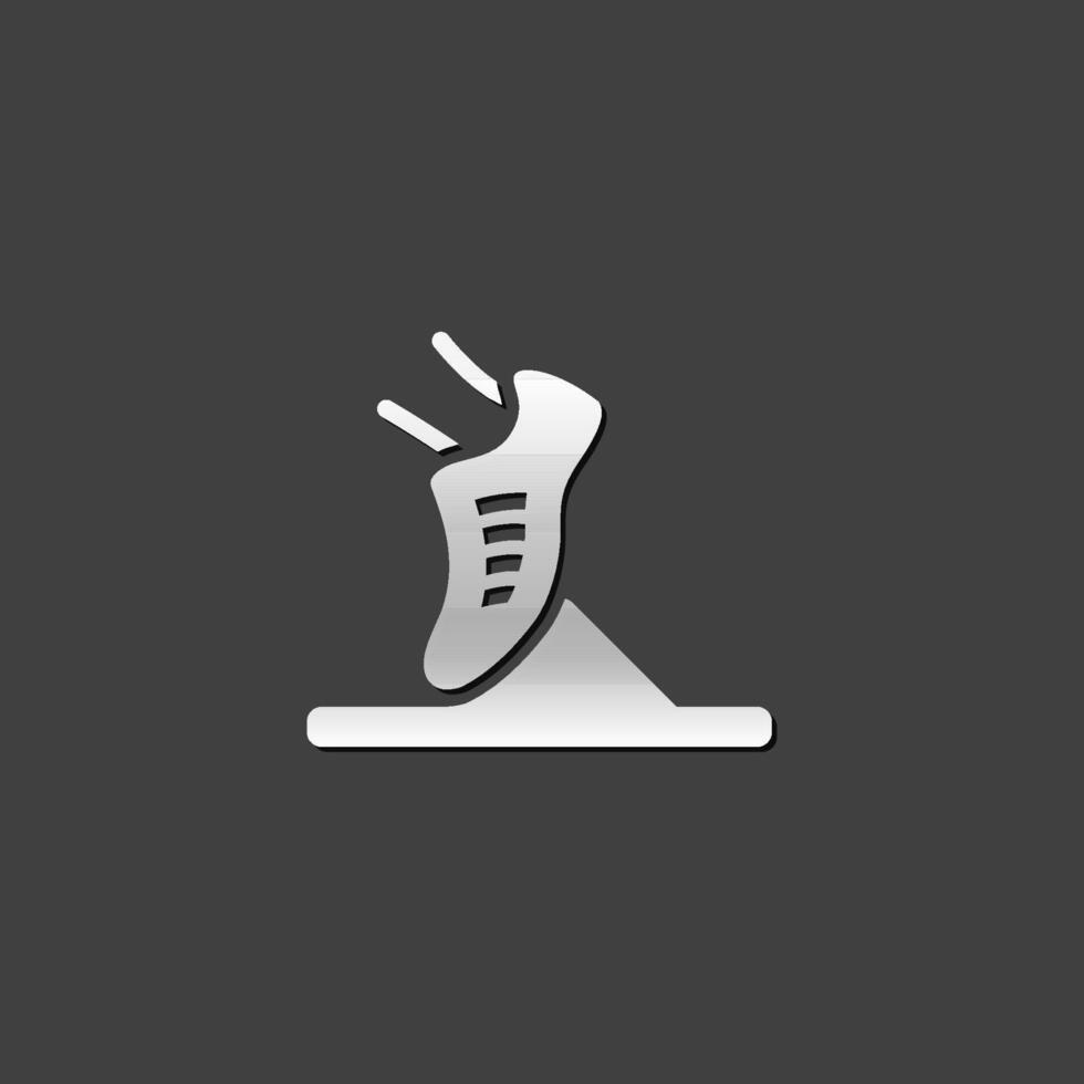 Starting block icon in metallic grey color style.Sport sprint running vector