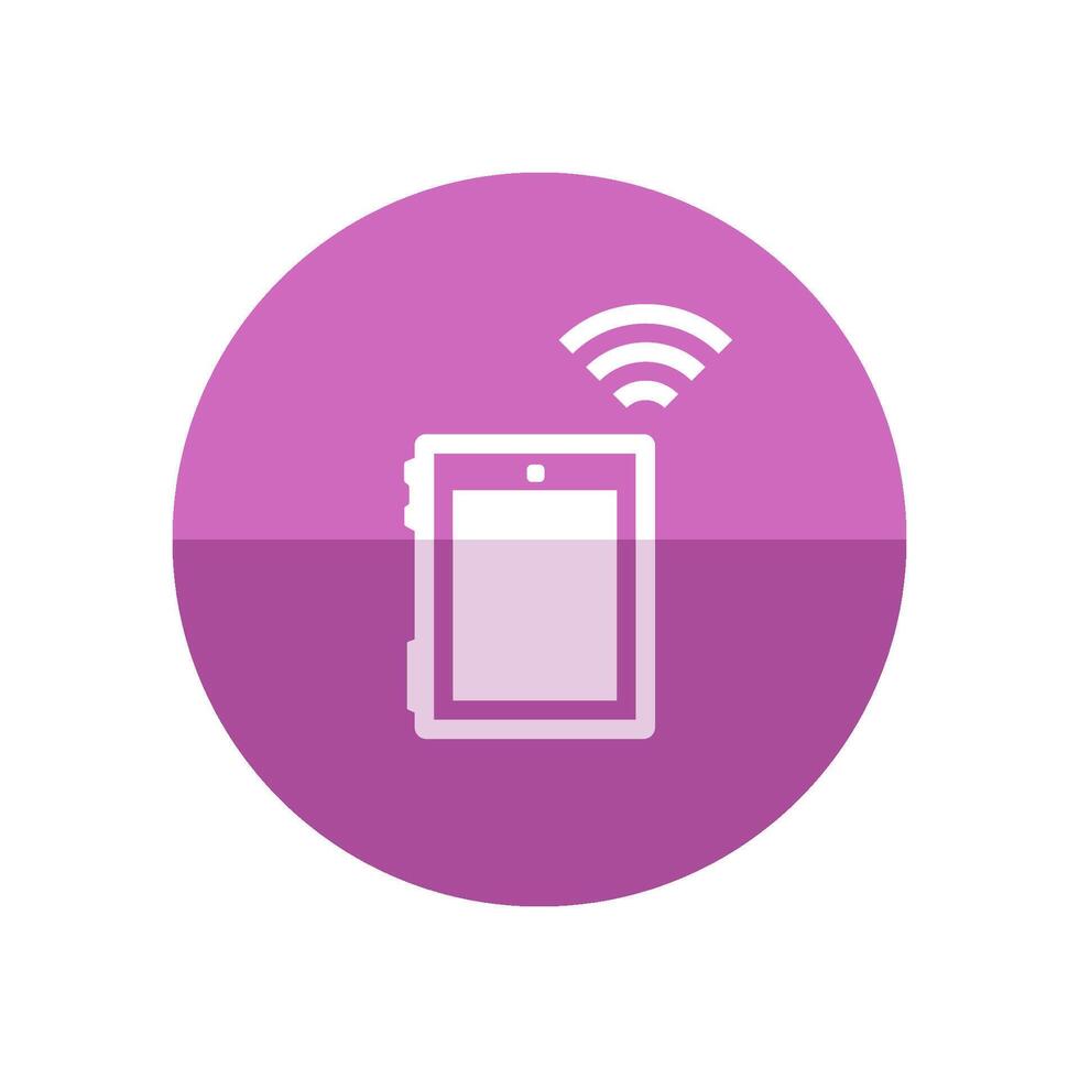 Tablet icon in flat color circle style. Buy now shopping online shop e commerce sale vector