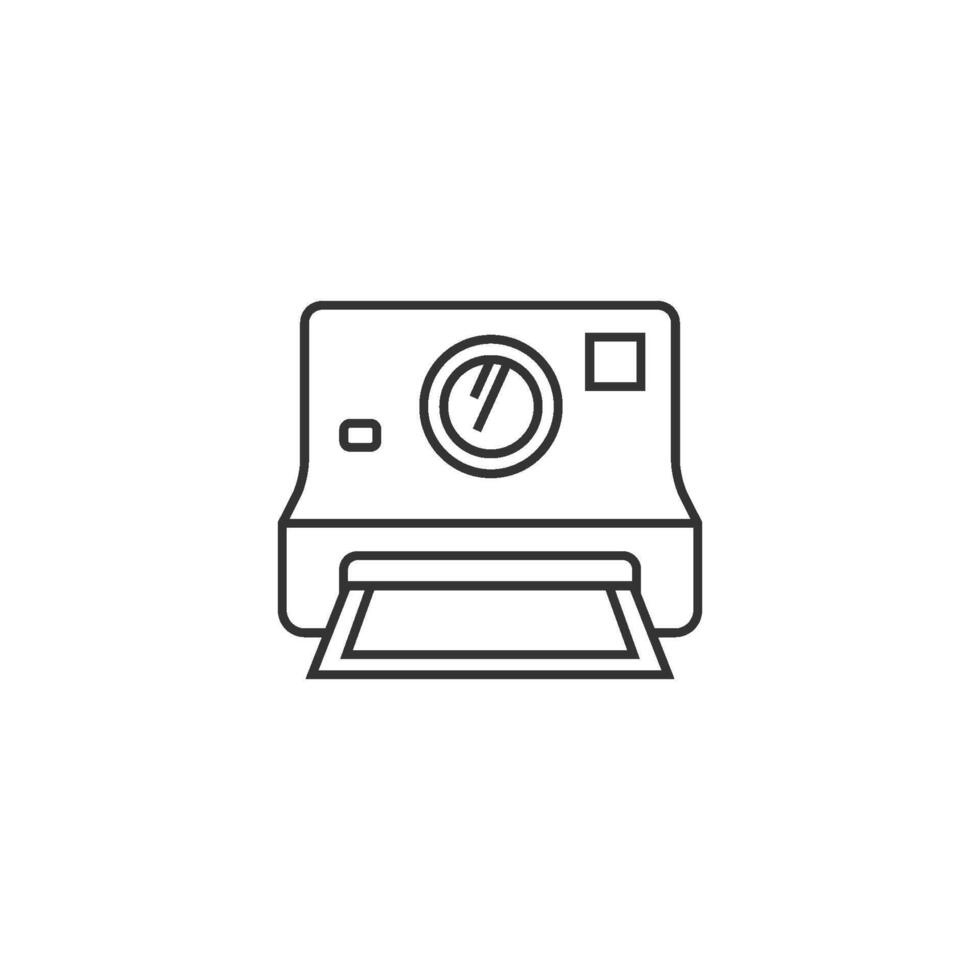 Instant camera icon in thin outline style vector