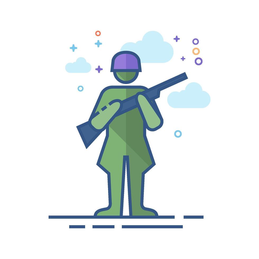 World war army icon flat color style vector illustration