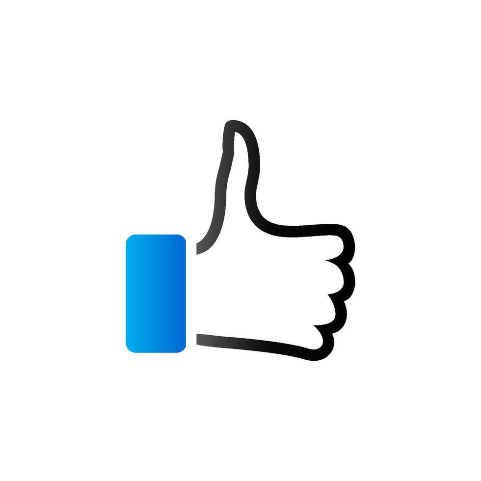 pulgar arriba mano icono en dúo tono color. Internet social medios de comunicación Noticias estado vector
